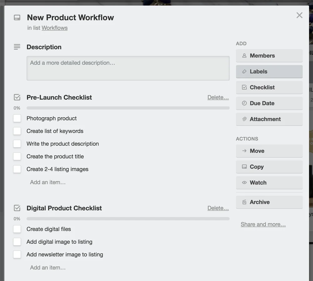 How to Organize Etsy with Trello: New Product Workflow in Trello