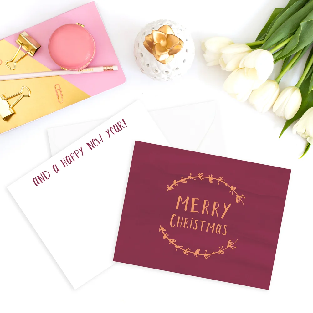 An Overview and Comparison of Lettering Styles: Hand lettering on a Christmas card