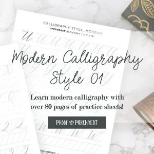 Learn hand lettering with these modern calligraphy worksheets